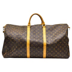 Bolso de viaje Louis Vuitton Keepall Bandoulière 60, de lona Monogram LV
