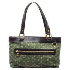 Louis Vuitton Khaki Green Monogram Mini Lin Lucille PM Bag - Preowned