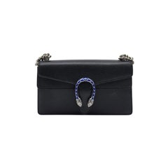Gucci Small Dionysus Shoulder Bag Pebbled Calfskin Leather Black - New