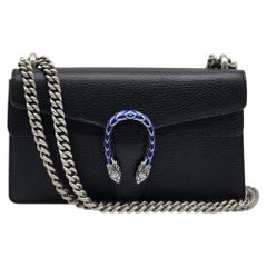 Gucci Small Dionysus Shoulder Bag Pebbled Calfskin Leather Black - New