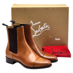 Christian Louboutin Antonio Leather Chelsea Boots Brown EU 41 US 8 - NWB