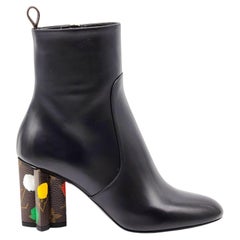 Louis Vuitton x Yayoi Kusama Ankle Leather Boots Black Monogram EU 35 US 5 - NWB