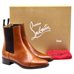 Christian Louboutin Antonio Chelsea Boots Brown EU 40 US 7 - NWB