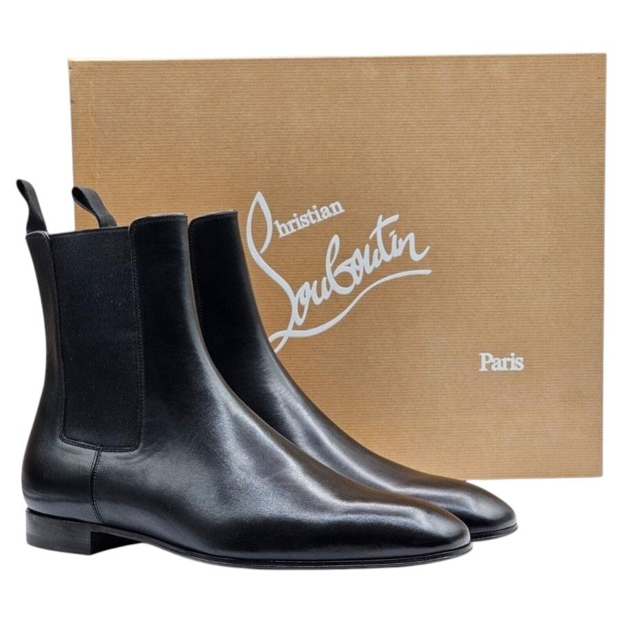 Pre-owned Christian Louboutin Roadie Leather Flat Boots Black Eu 40 Us 7 - Nwb