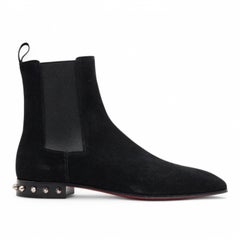 Christian Louboutin So Roadie Flat Suede Boots Black EU 39.5 US 6.5 - NWB
