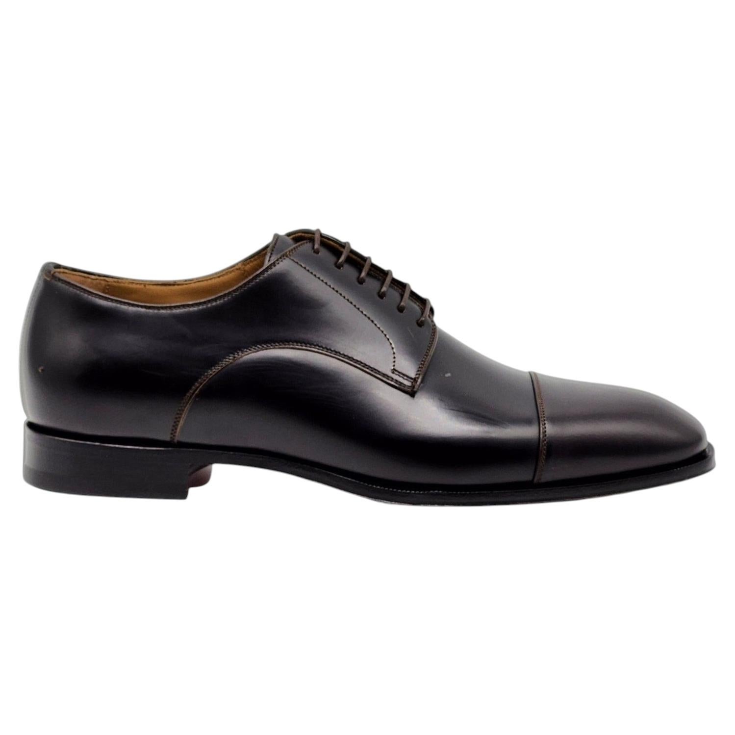Christian Louboutin Cortomale Derby-Schuhe aus Leder, braun, EU 40,5, US 7,5 – wie neu