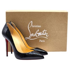 Christian Louboutin Pigalle Patent Leather Pumps 100mm in Black EU 35 US 5 - NWB