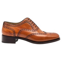 Christian Louboutin Brogue Leather Oxford Shoes Brown EU 39 US 6 - NWB