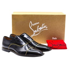 Christian Louboutin Alpha Male Leather Oxford Shoes Black EU 40.5 US 7.5 - NWB