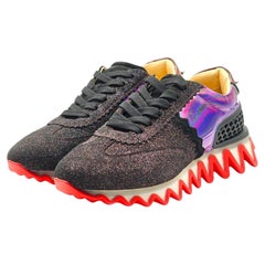 Christian Louboutin Loubishark Glitter Iridescent Sneakers EU 42.5 US 9.5 - NWOB