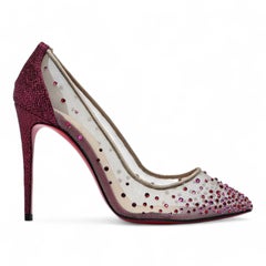 Christian Louboutin Follies Strass Mesh Crystal Pumps Red EU 35.5 US 5.5 - NWB