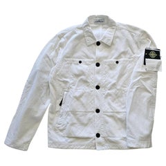 Stone Island Compass Patch Shirt/Jacket Corduroy White size Large - NWT