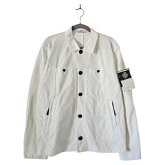 Stone Island Compass Patch Shirt/Jacket Corduroy White size Large - NWT