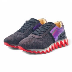 Christian Louboutin Loubishark Glitter Iridescent Sneakers EU 45 US 12 - NWOB