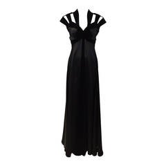 1990s Thierry Mugler black silk gown 10