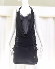 Christian Dior by John Galliano black jersey halter mini dress