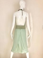 1970s Light Green Knit Jersey Halter Open Back