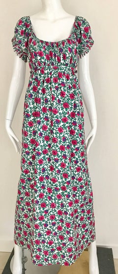 1970s Bonwit Teller floral Print Cotton Maxi Dress