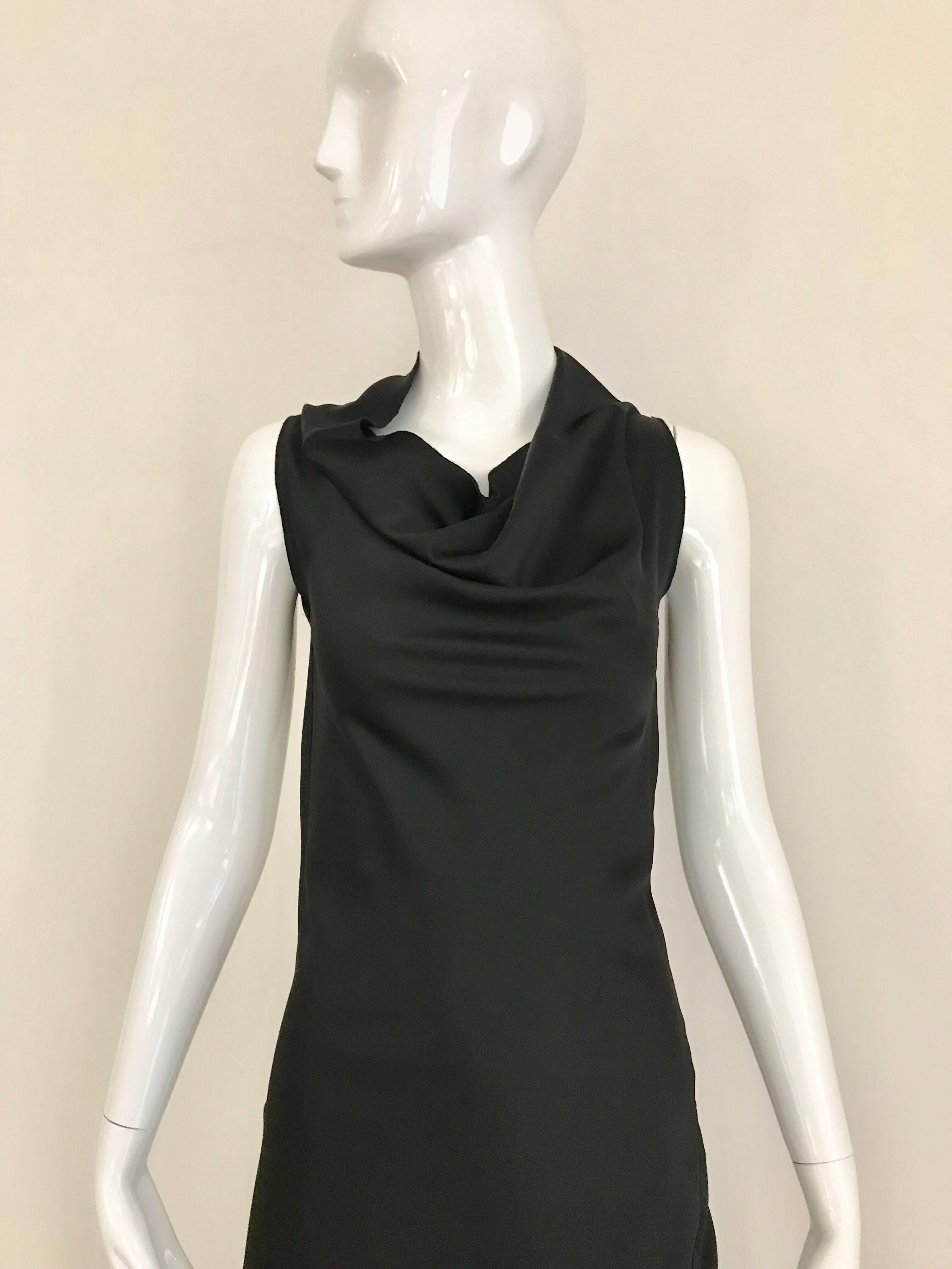 Vintage JIL SANDER Black Silk Dress  1