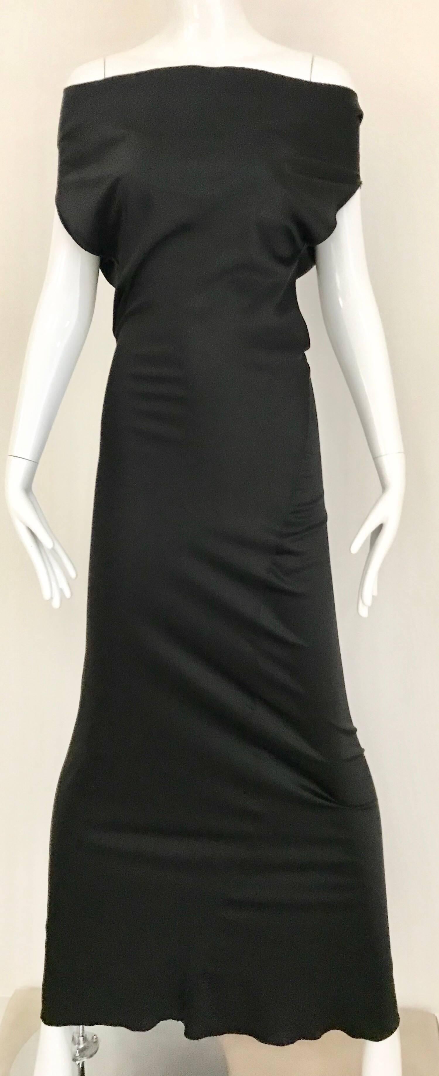 Vintage JIL SANDER Black Silk Dress  2