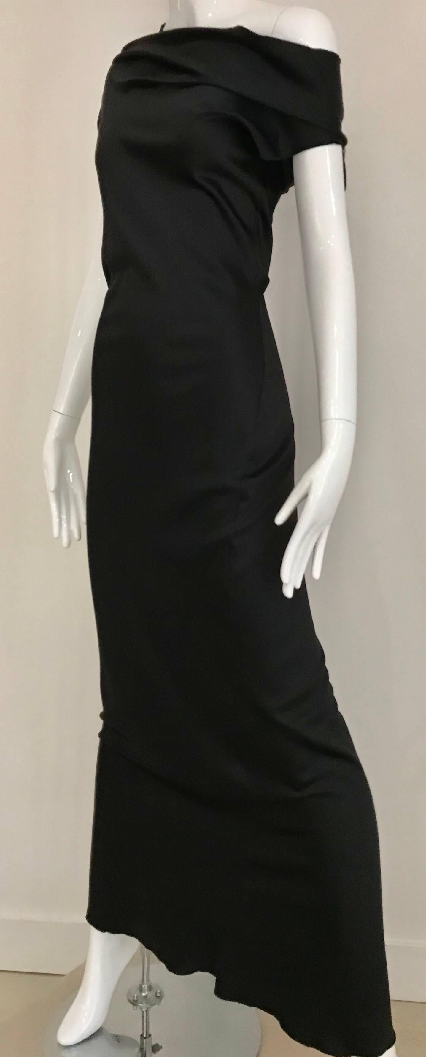 Vintage JIL SANDER Black Silk Dress  3