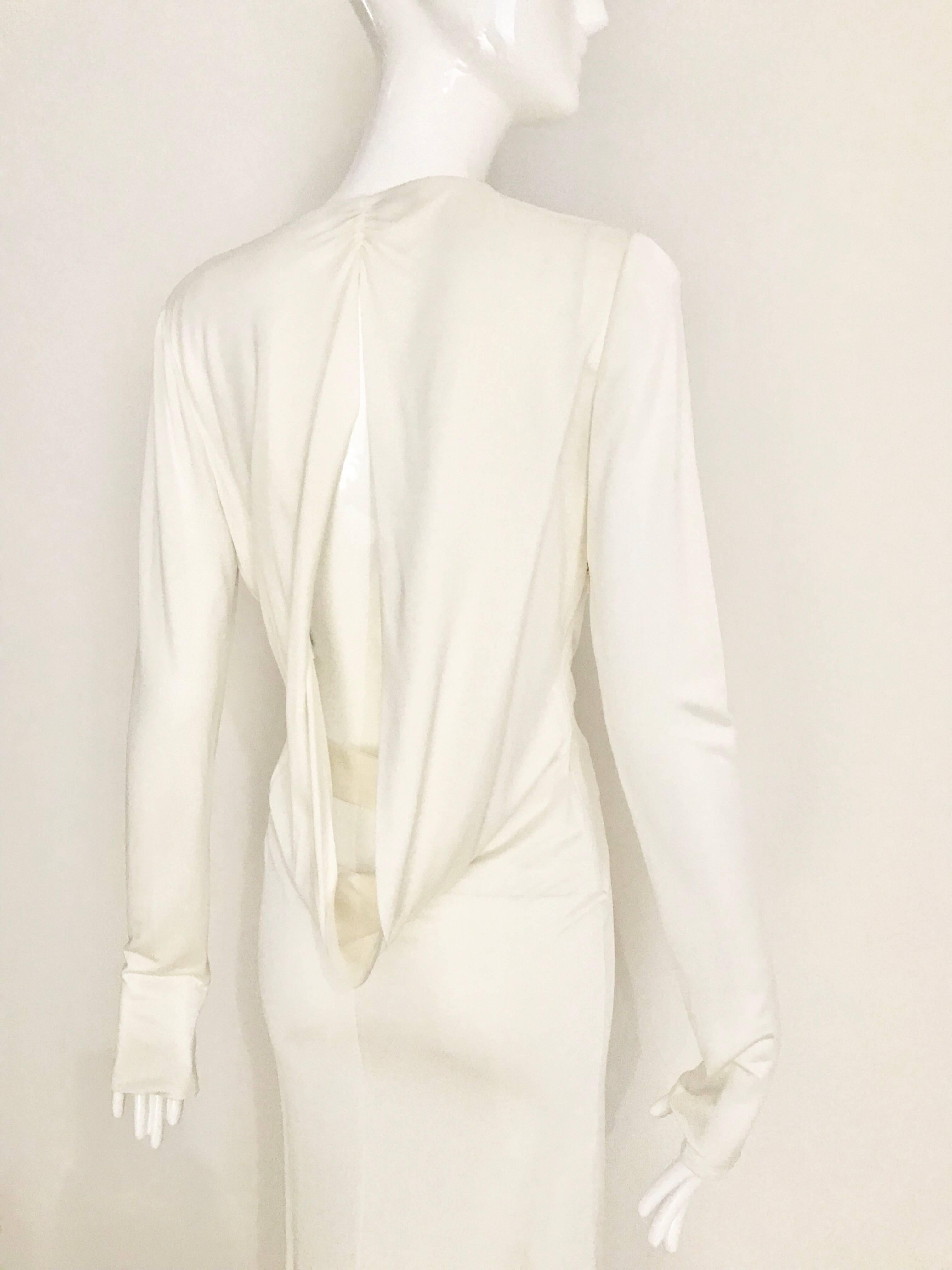 Women's Iconic White Gucci V Neck Jersey Gown by Tom Ford 