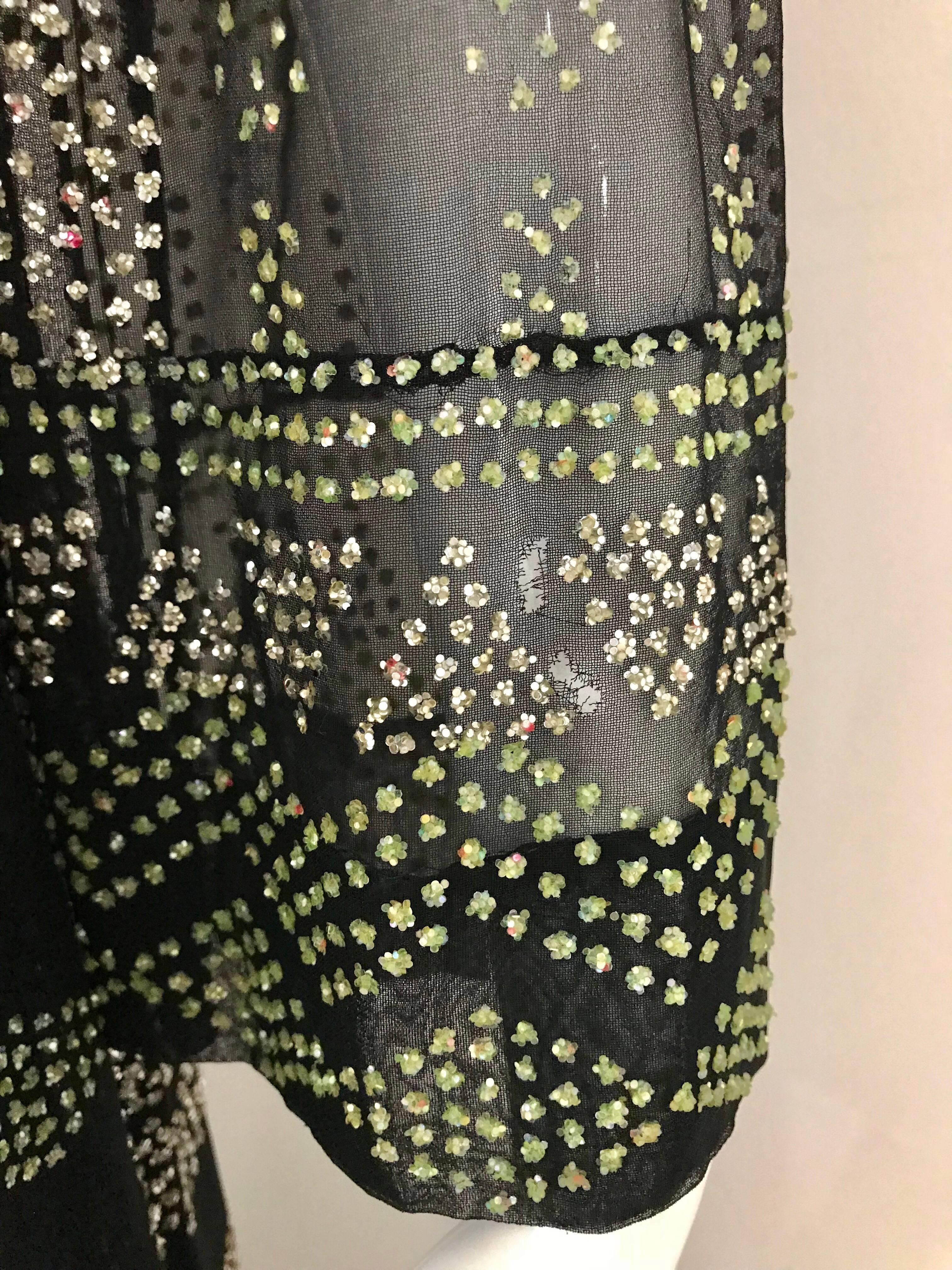 1970s Alfred Bosand Black Metallic Glitter Maxi Dress For Sale at 1stDibs