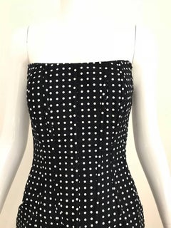 Oscar De La Renta polka dot Strapless Gown with Ruffles