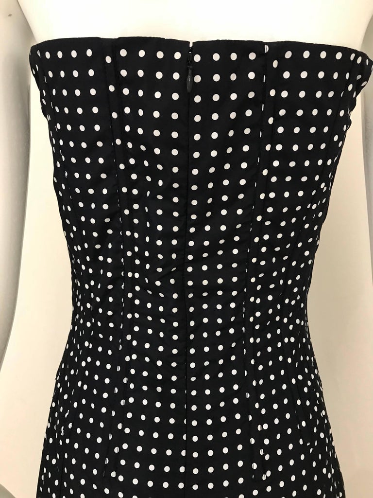 Oscar De La Renta polka dot Strapless Gown with Ruffles For Sale at ...