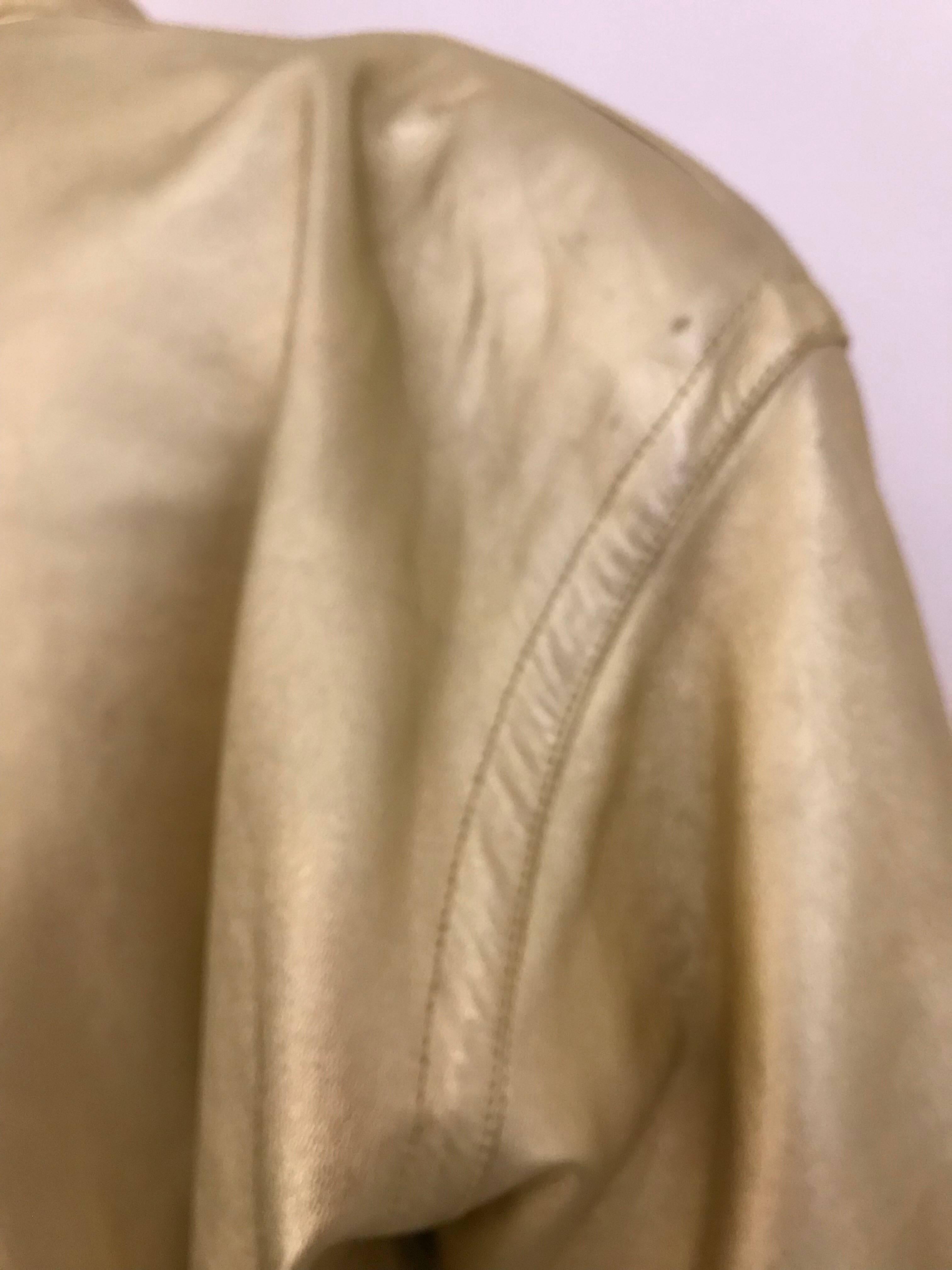 Women's 1980s Yves Saint Laurent Gold Leather jacket 