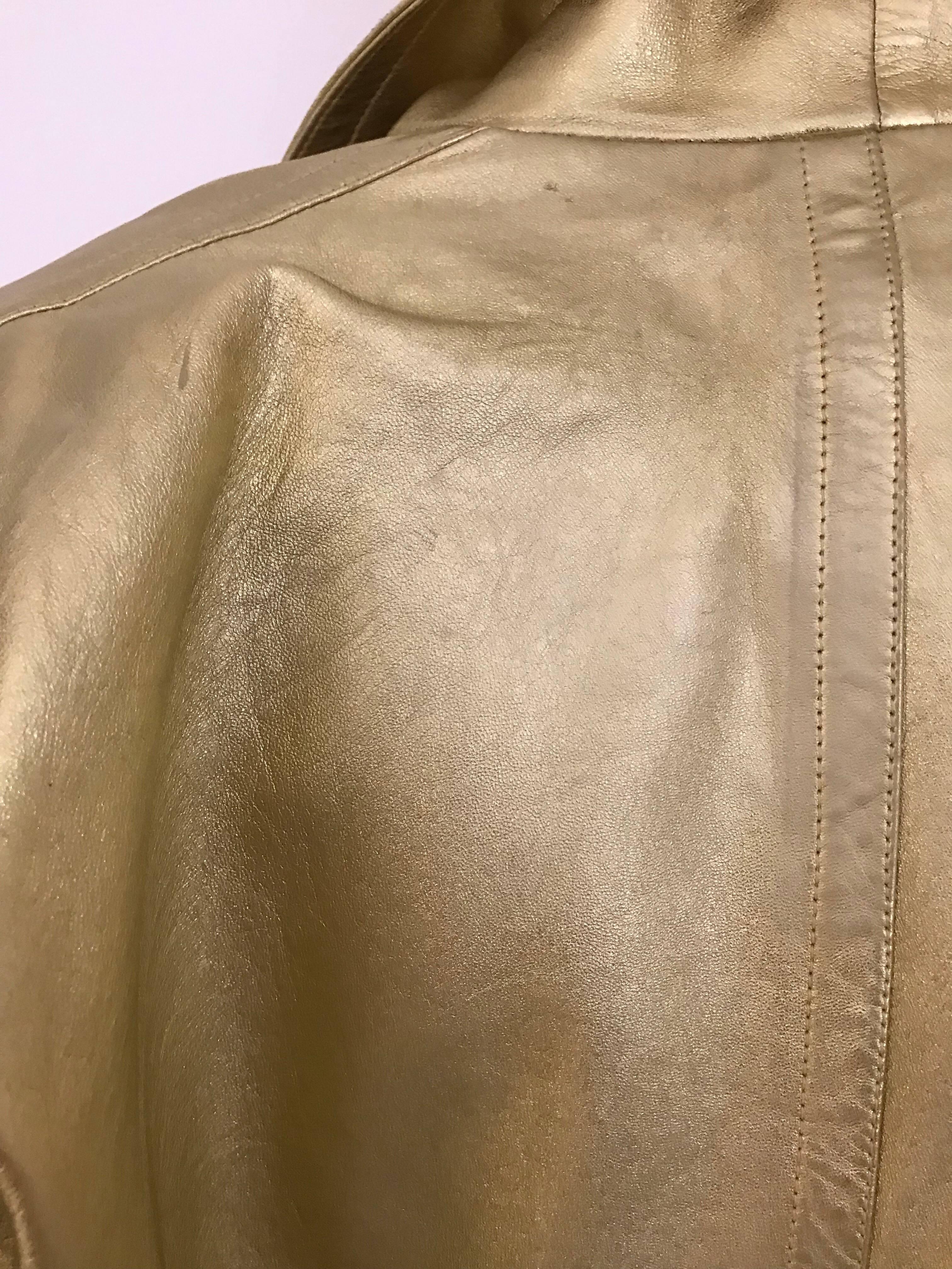1980s Yves Saint Laurent Gold Leather jacket  3