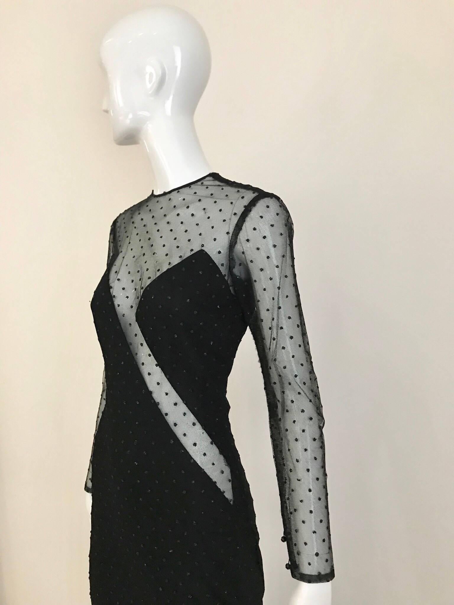 black mesh cut out dress