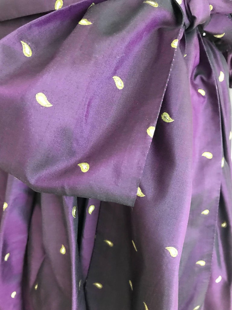 Saint Laurent Rive Gauche Purple Silk Blouse and Maxi Skirt Ensemble, 1990s  For Sale 3