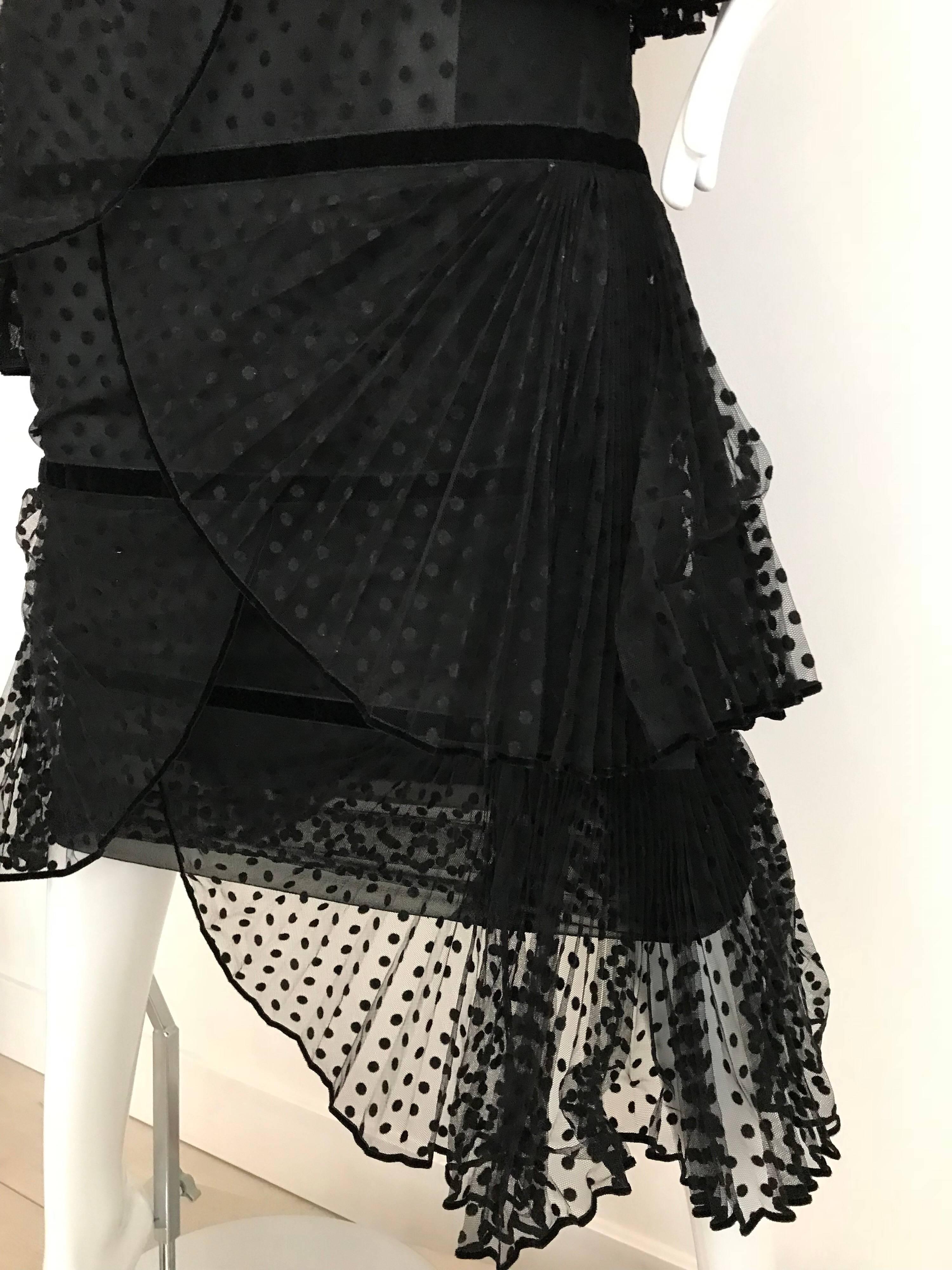  Christian Dior by Gianfranco Ferre Black Lace Strapless Velvet flocked Gown   5