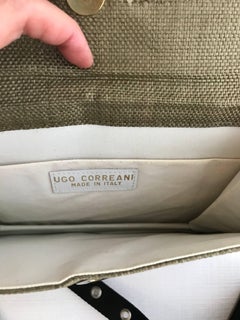 Ugo Correani Olive Green Linen Clutch