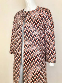 1960s Multi Color Checkered Print Coat