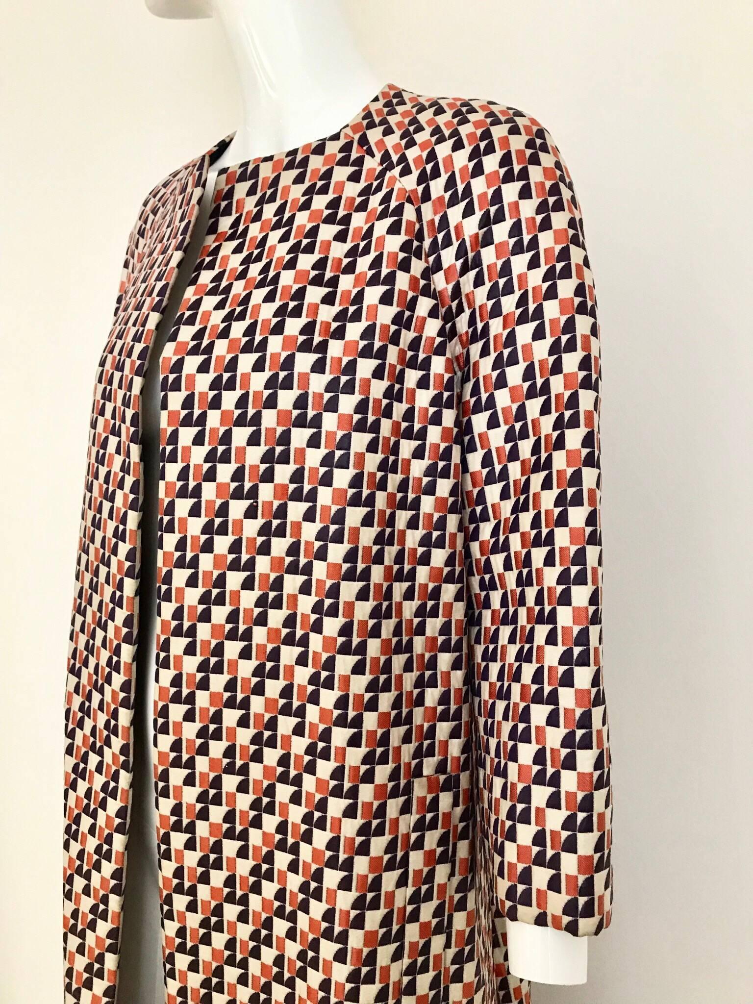 1960s Multi Color Checkered Print Coat In Excellent Condition For Sale In Beverly Hills, CA