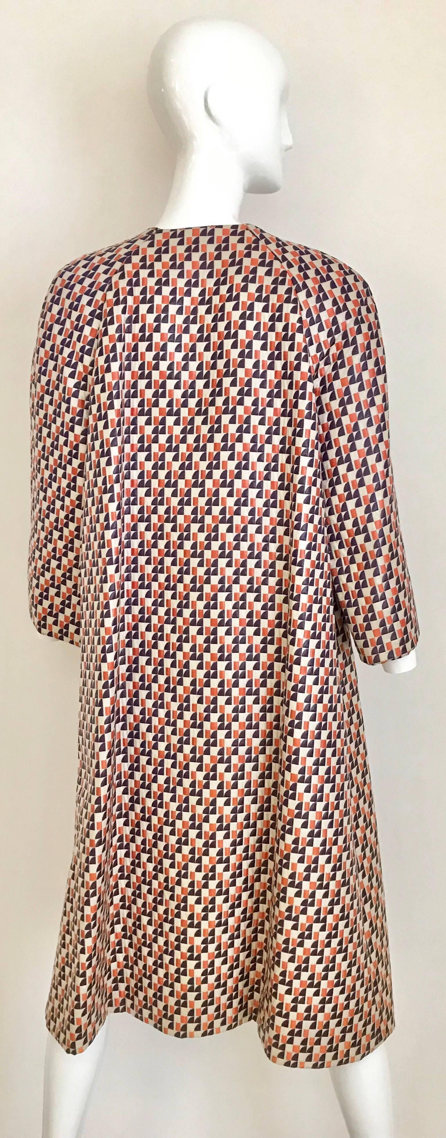 Women's 1960s Multi Color Checkered Print Coat For Sale