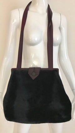 1980s Norma Kamali  Faux Fur Oversized Shoulder Bag