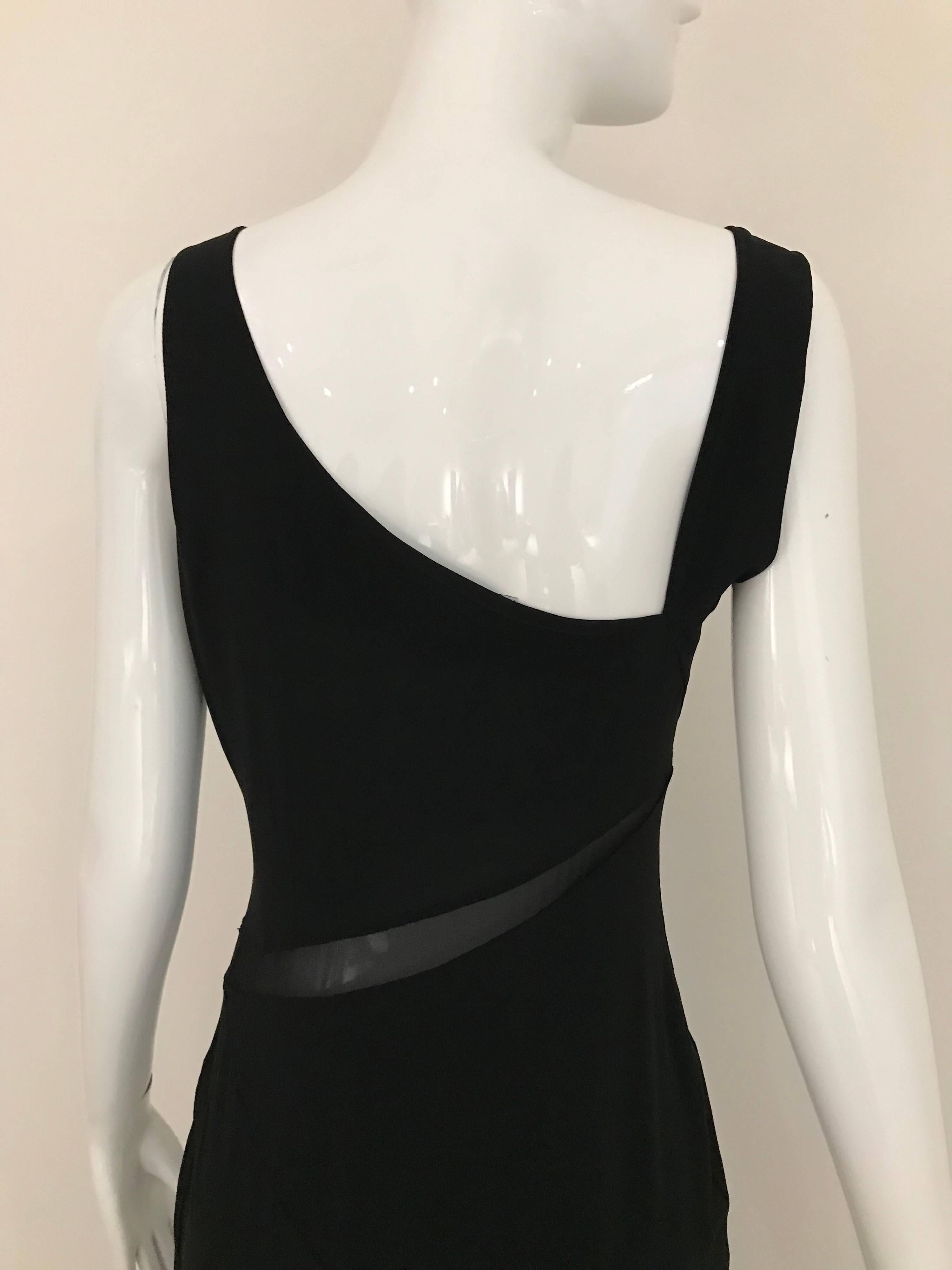 Claude Montana Black Silk Cut Out Gown, 1990s  In Excellent Condition For Sale In Beverly Hills, CA