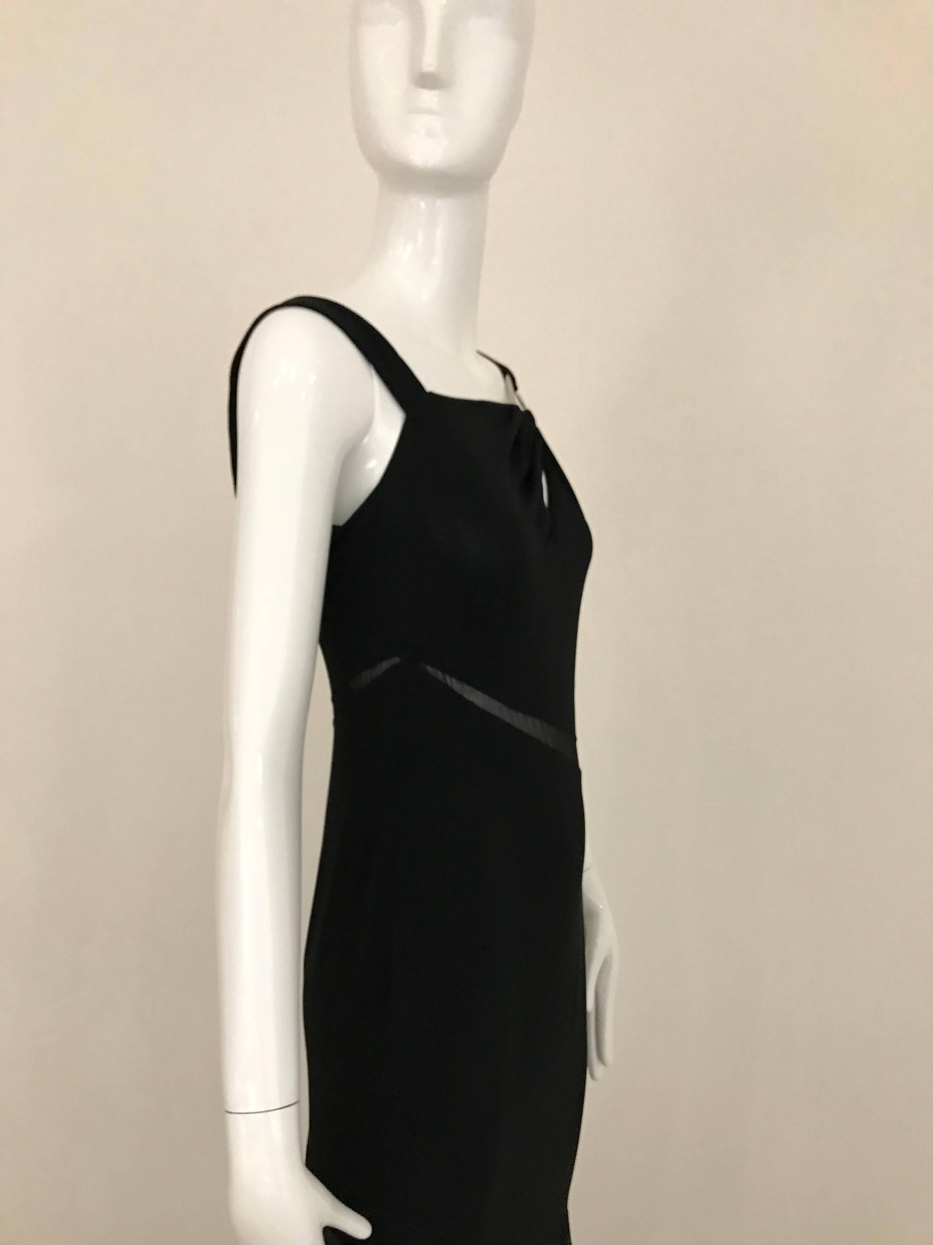 Claude Montana Black Silk Cut Out Gown, 1990s  For Sale 5