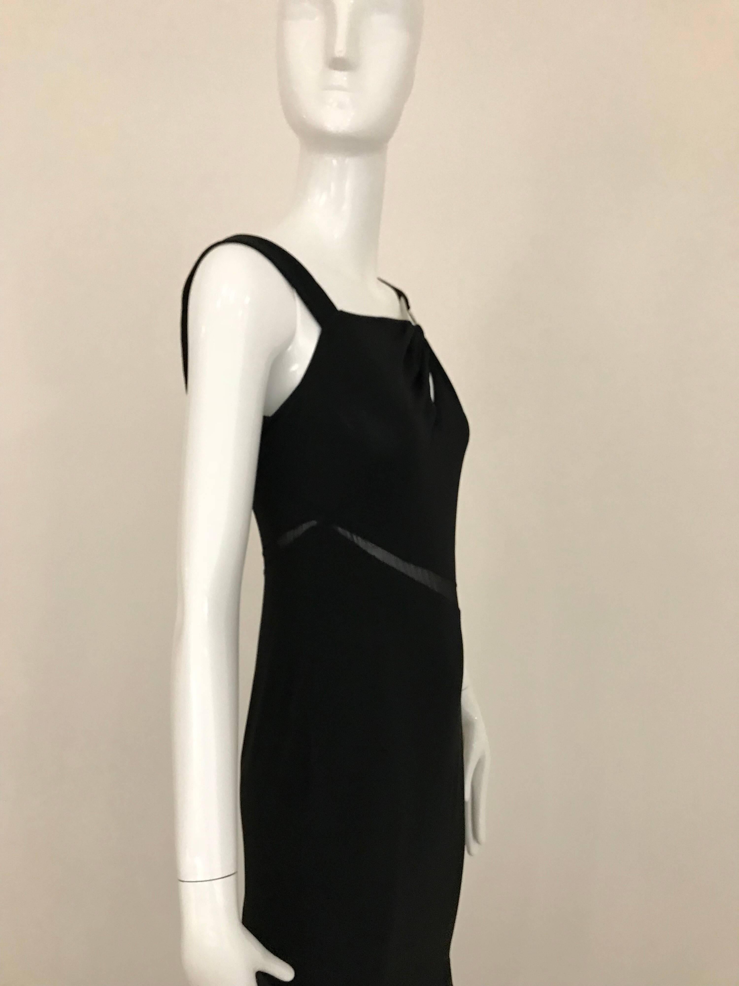 Claude Montana Vestido recortado de seda negra, años 90 en venta 5