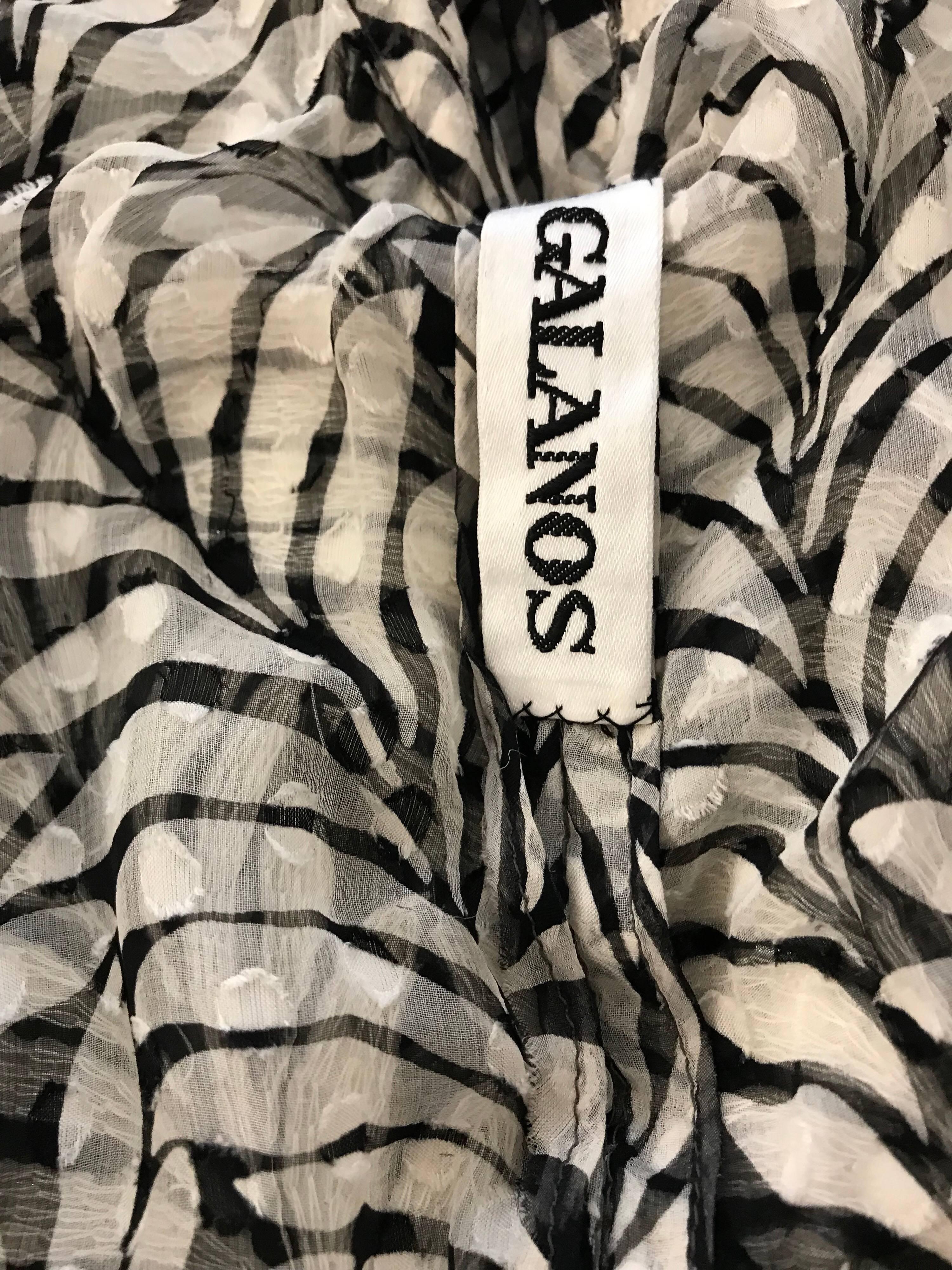 Gray Galanos Black and White Leaf Motif Beaded Jacket, 1980s  