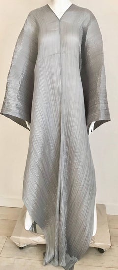 Issey Miyake Pleats Please Silver Grey Caftan Dress