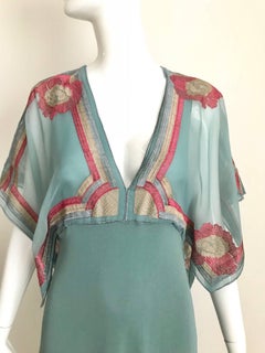 Janice Wainwright Green Jersey Dress, 1970s