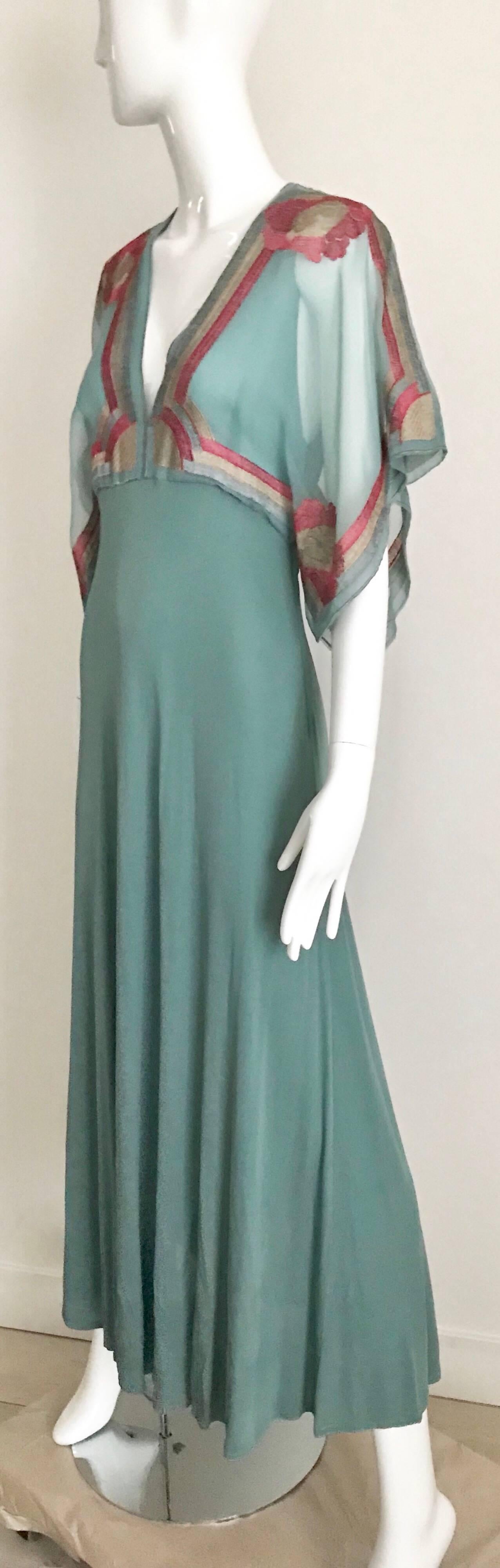 Janice Wainwright Green Jersey Dress, 1970s In Excellent Condition In Beverly Hills, CA