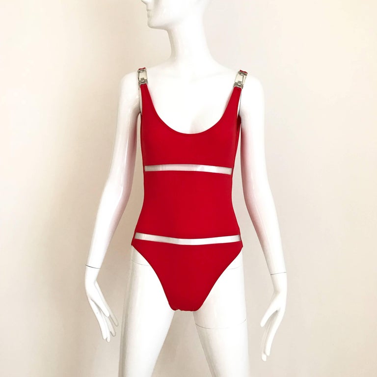 Paco Rabanne Red One Piece Bathing suit at 1stDibs