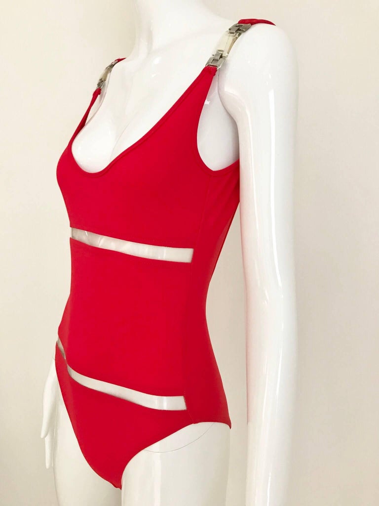 Paco Rabanne Red One Piece Bathing suit at 1stDibs