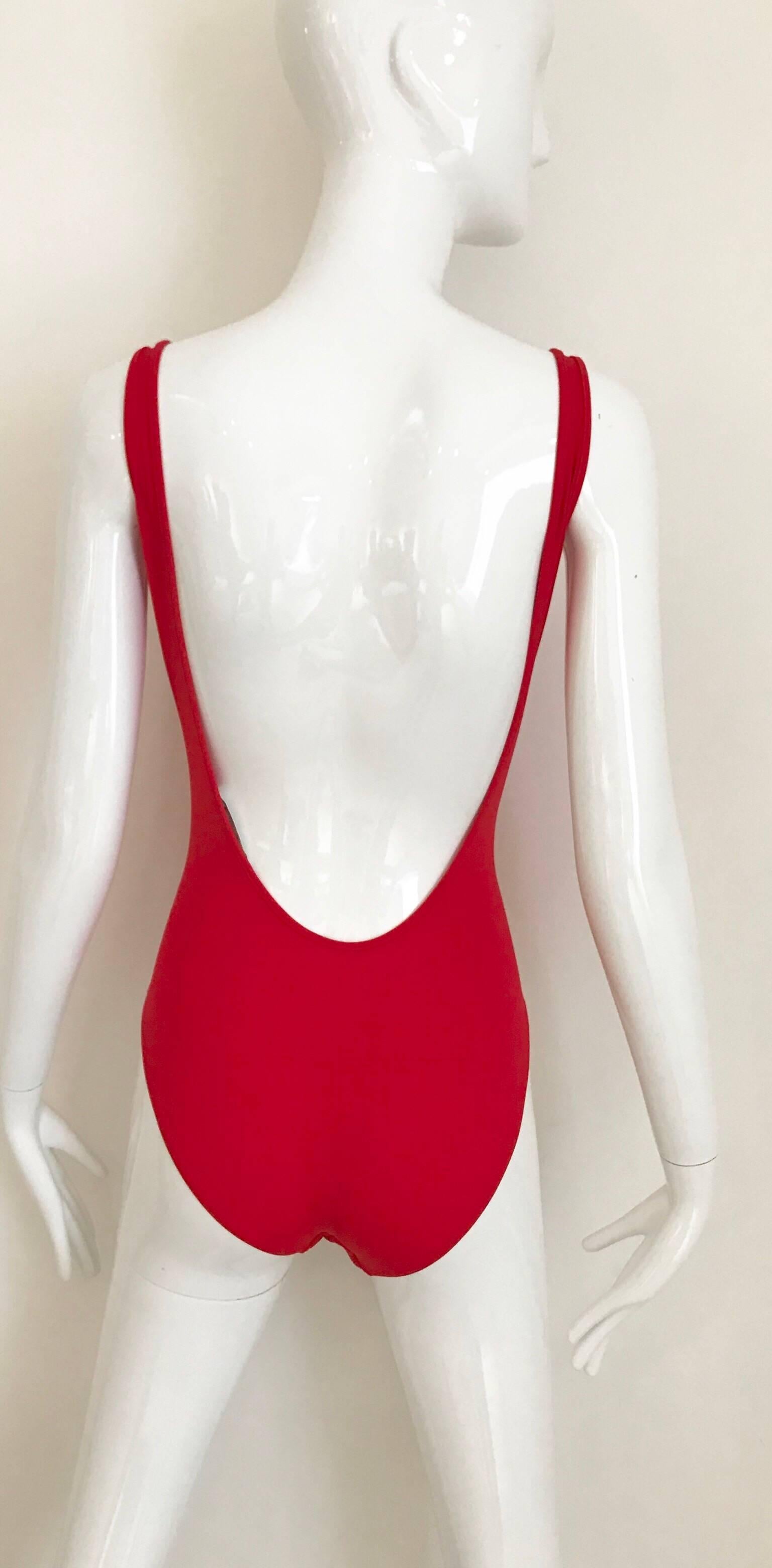 red one piece suit