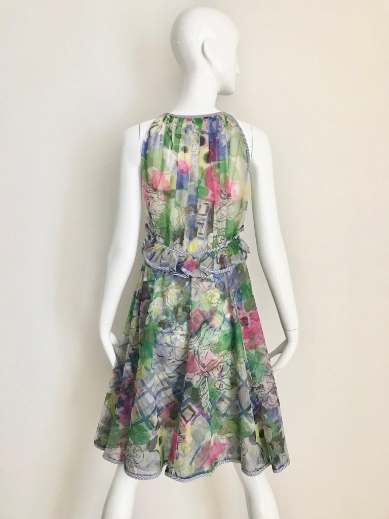Geoffrey Beene Vintage Multi color Cocktail Dress with Jacket For Sale at 1stDibs multi